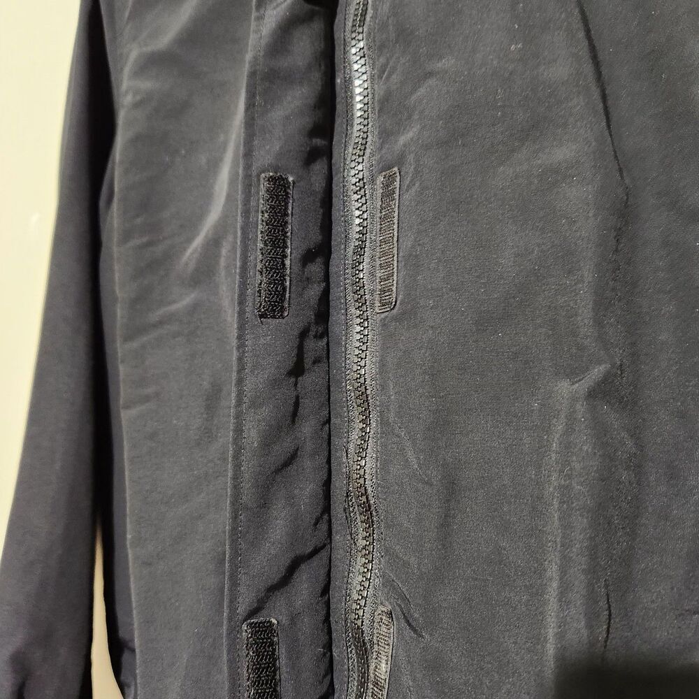 Lands Ends Windbreaker Jacket Size Medium Black Hooded Elastic Waist - Picture 12 of 16